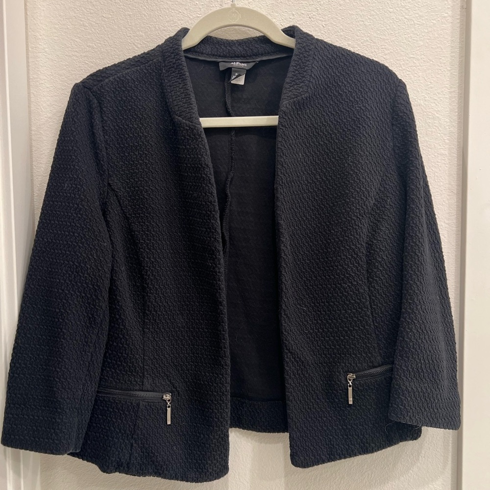 Alfani Black Textured Blazer XL Petite - Macys